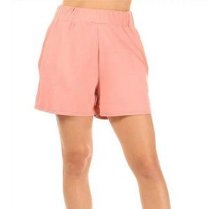 Women's Casual Comfy Elastic High Waist Wide Leg Loose Fit Basic Solid Shorts